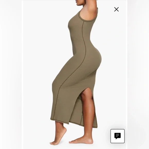 SKIMS Cotton Rib Sleeveless Long Dress - Picture 3 of 7